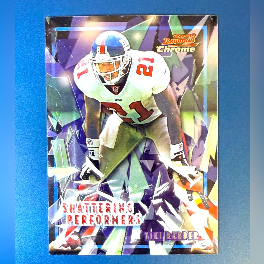 Tiki Barber Shattering Performers Insert 2000 Topps Chrome NFL